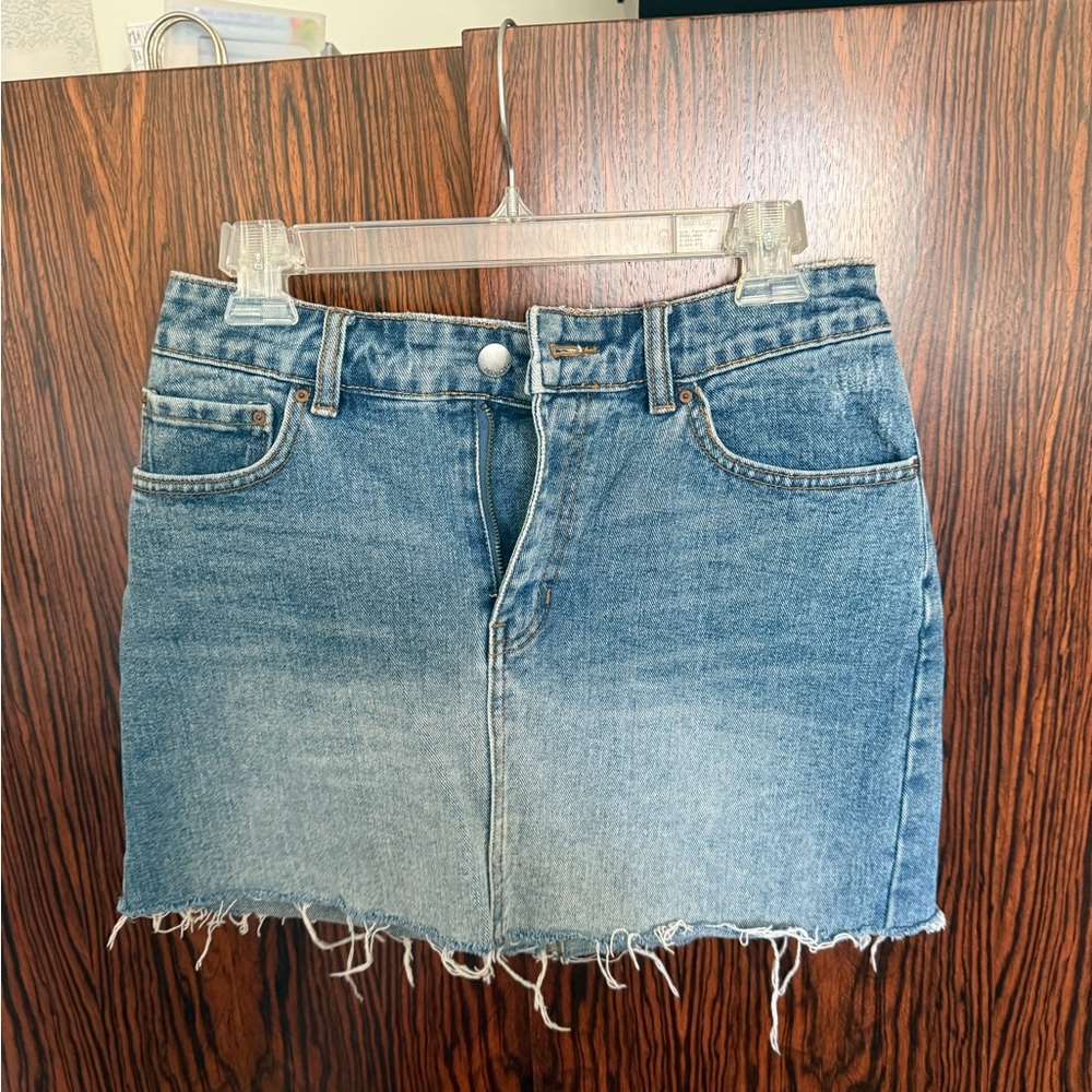 Denim Blue Frayed Hem Skirt billabong